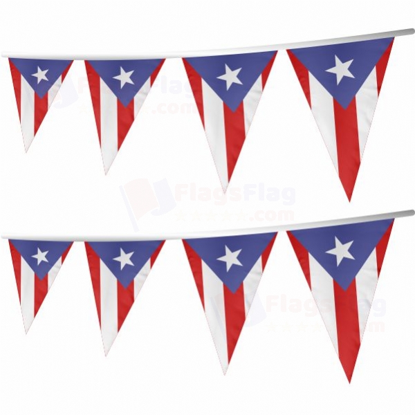 Puerto Rico Stringed Triangle Flag