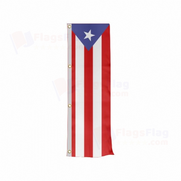 Puerto Rico Vertically Raised Flags