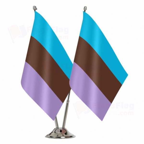 Rainbow Androsexual Binary Table Flag
