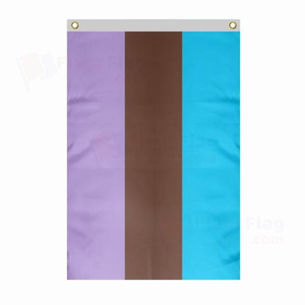 Rainbow Androsexual Large Size Flag Hanging on Building