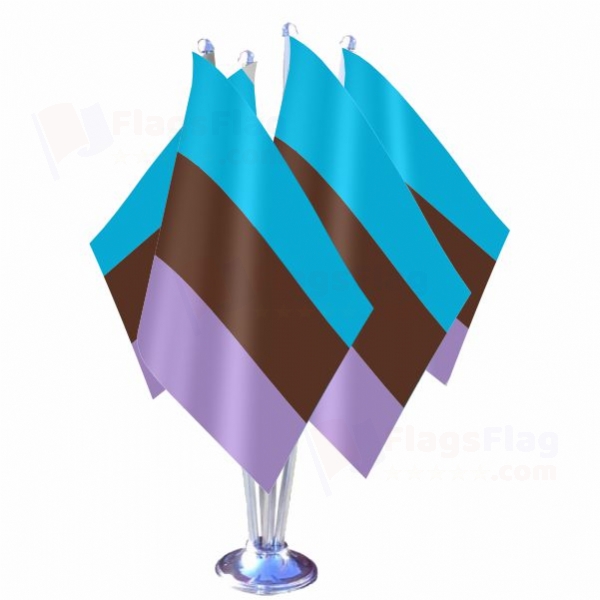 Rainbow Androsexual Quadruple Table Flag