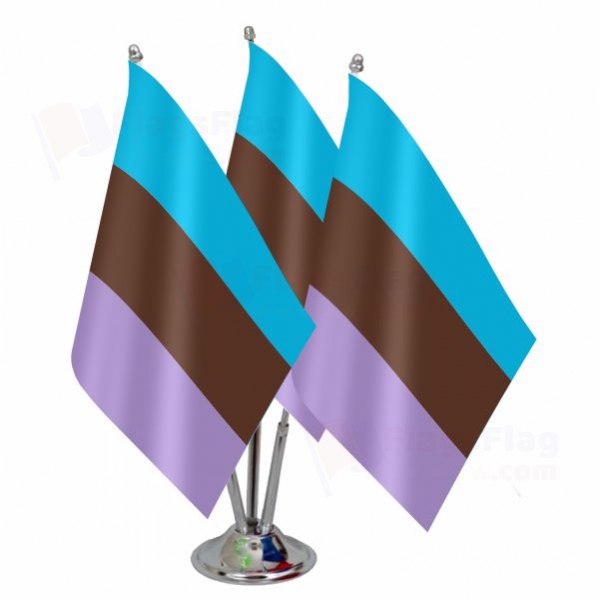 Rainbow Androsexual Triple Table Flag
