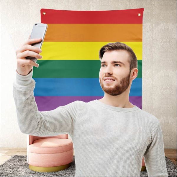 Rainbow Background Selfie Shooting Landscapes