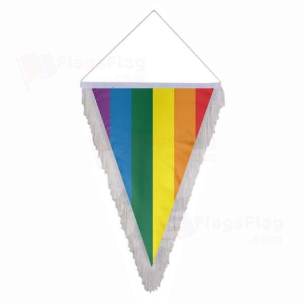 Rainbow Gay Pride Triangle Fringed Streamers