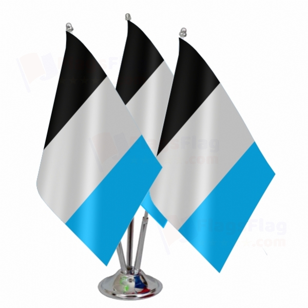 Rainbow Mascic Triple Table Flag