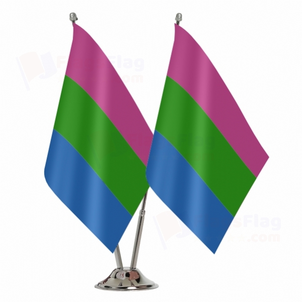 Rainbow Polysexuality 2 Table Flags