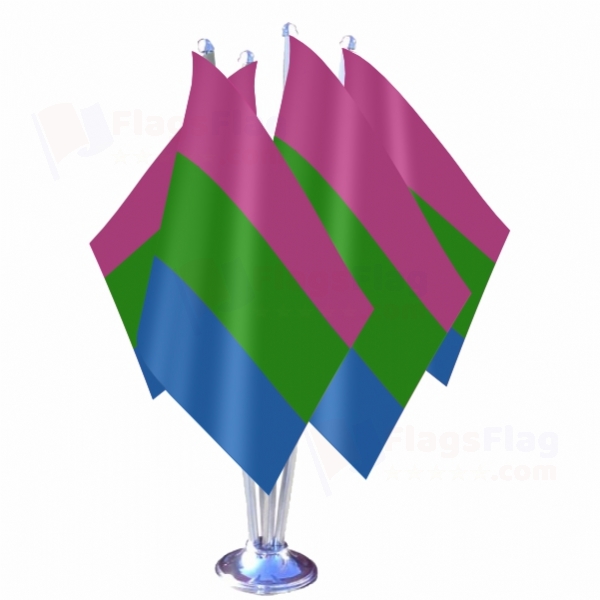 Rainbow Polysexuality Quadruple Table Flag