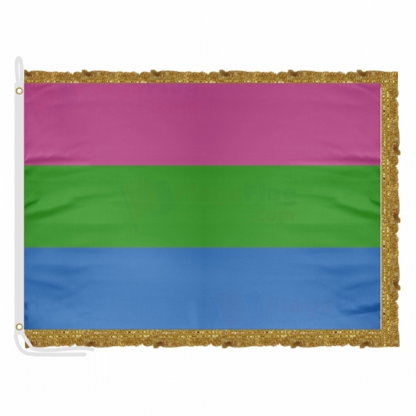 Rainbow Polysexuality Satin Office Flag