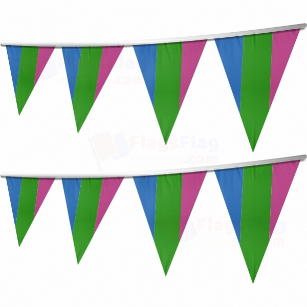 Rainbow Polysexuality Stringed Triangle Flag