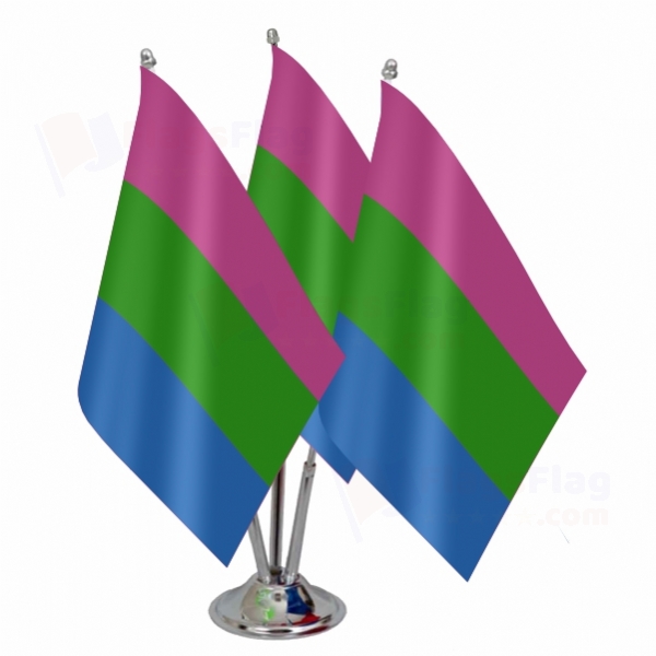 Rainbow Polysexuality Triple Table Flag