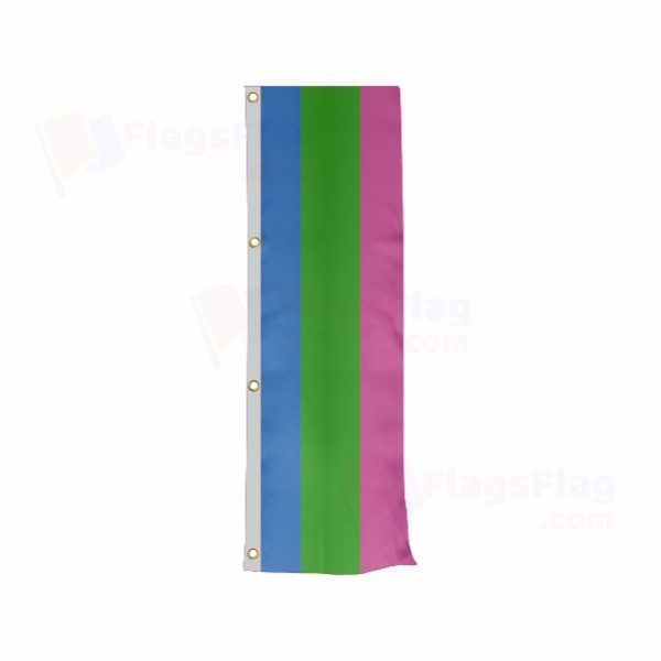 Rainbow Polysexuality Vertically Raised Flags