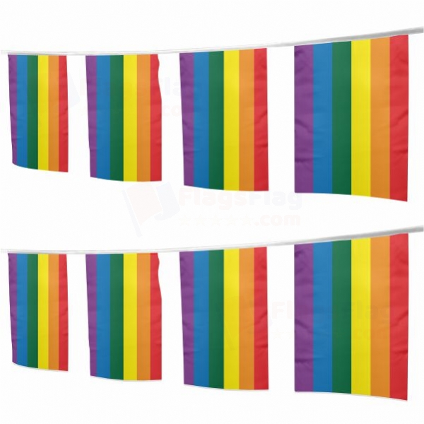Rainbow Square String Flags