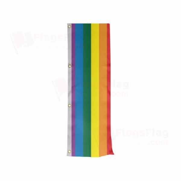 Rainbow Vertically Raised Flags