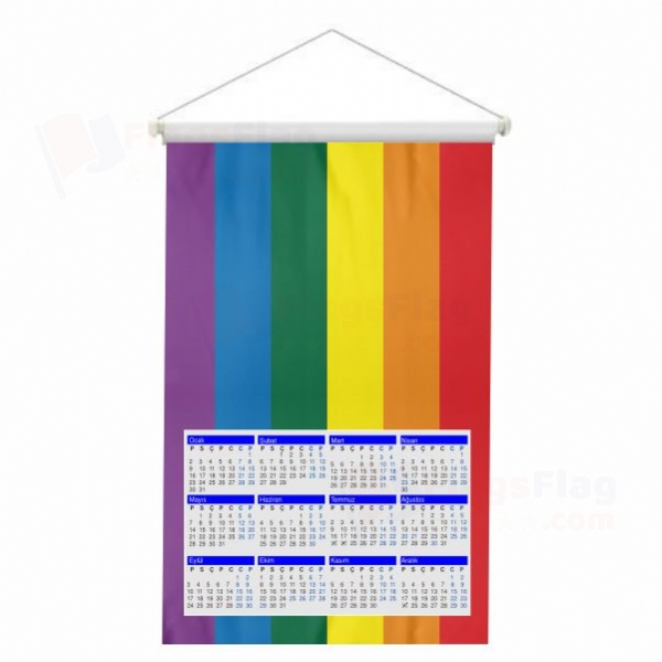 Rainbow Woven Fabric Digital Printing Calendar