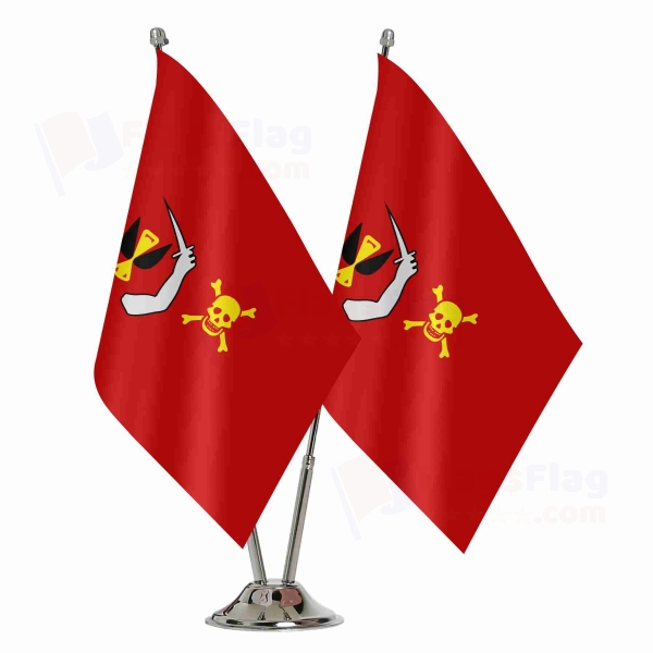 Red Christopher Moody Binary Table Flag