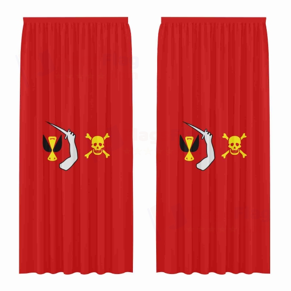 Red Christopher Moody Digital Printed Curtains
