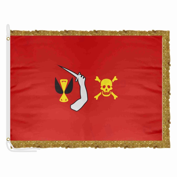 Red Christopher Moody Satin Office Flag