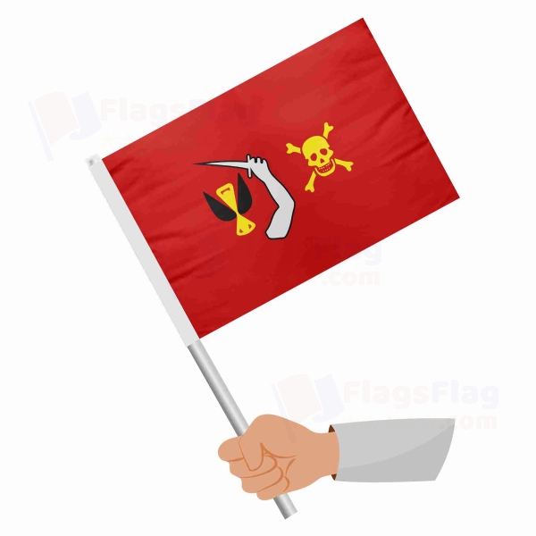Red Christopher Moody Stick Flag