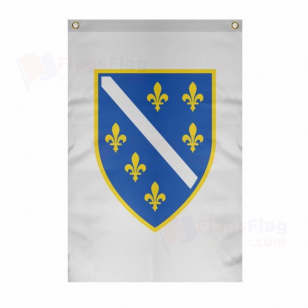 Republic of Bosnia and Herzegovina Large Size Flag Hanging on Building