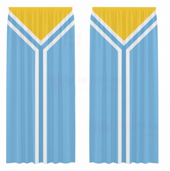 Republic of Tuva Digital Printed Curtains