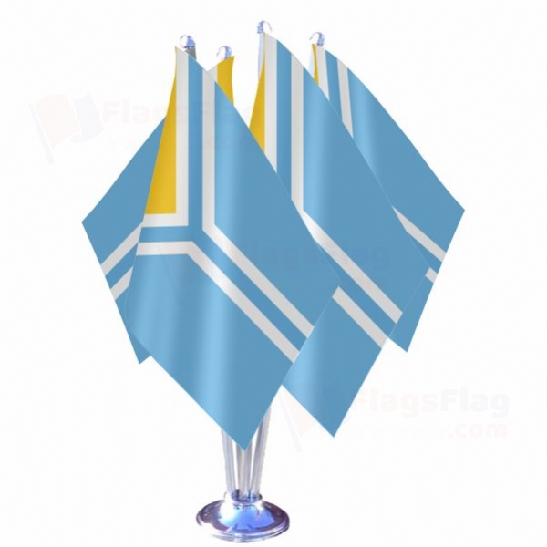 Republic of Tuva Quadruple Table Flag