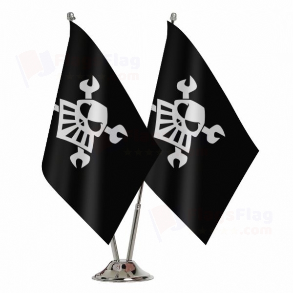 Robot Pirate 2 Table Flags