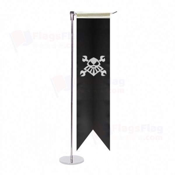 Robot Pirate L Table Flag