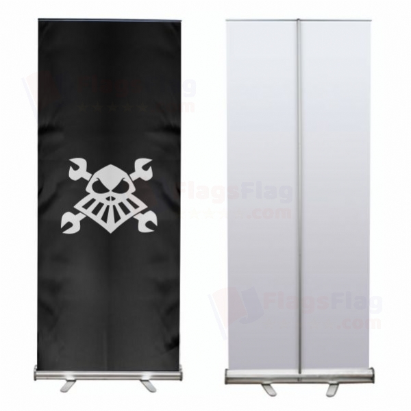 Robot Pirate Roll Up Banner