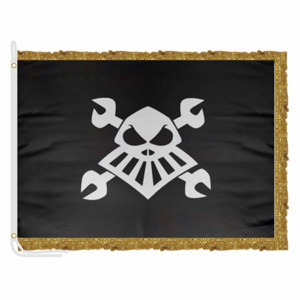 Robot Pirate Satin Office Flag