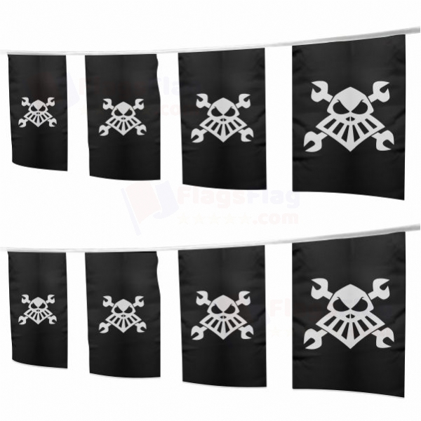 Robot Pirate Square String Flags