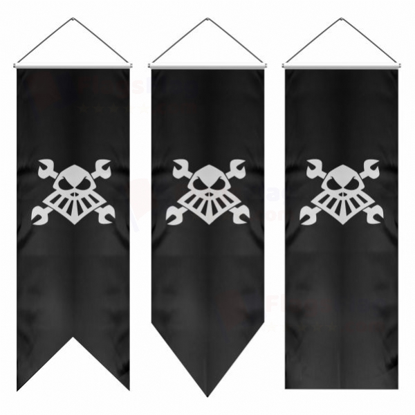 Robot Pirate Swallowtail Flags
