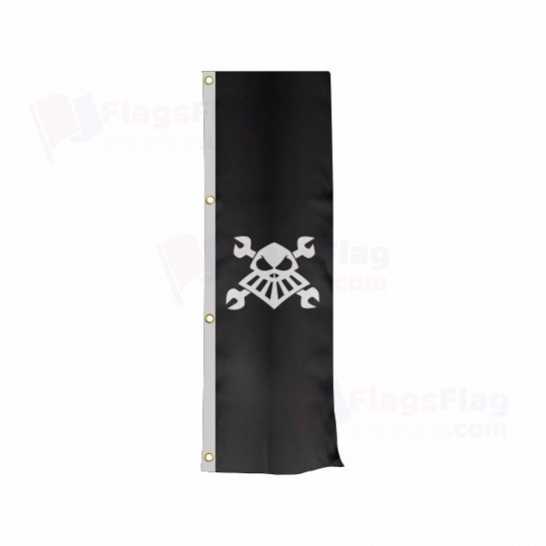Robot Pirate Vertically Raised Flags