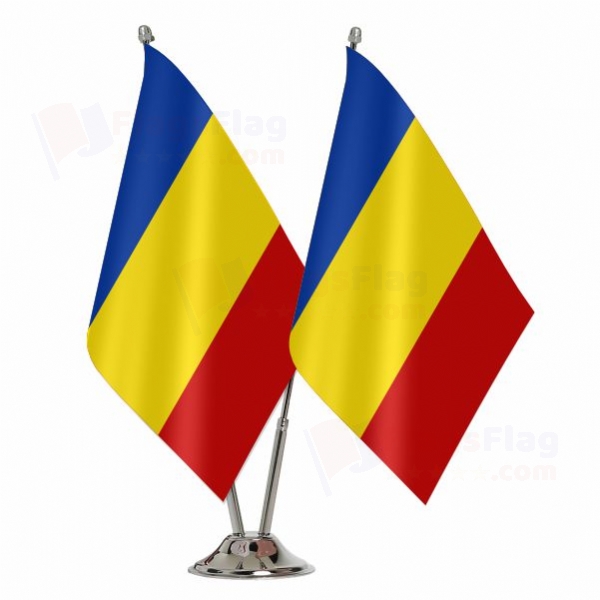 Romania 2 Table Flags