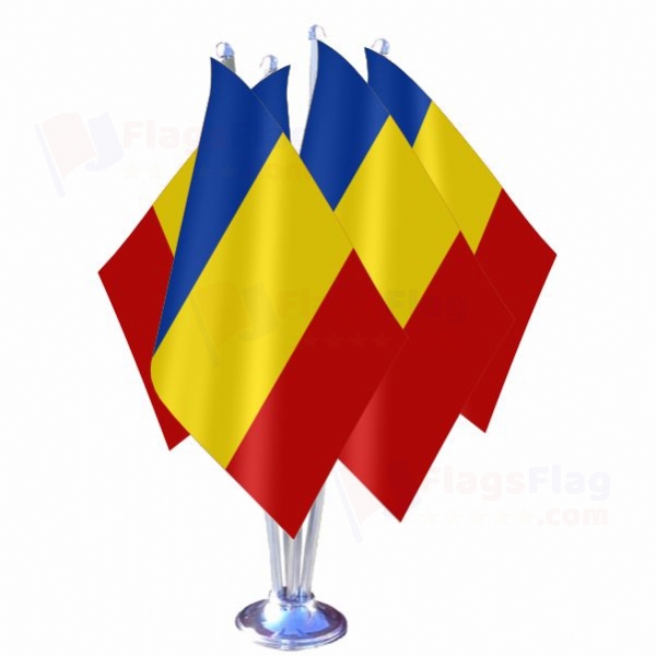 Romania Quadruple Table Flag