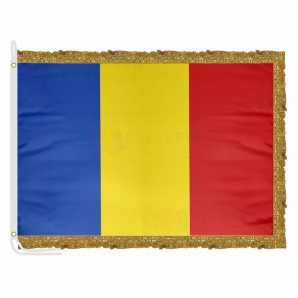 Romania Satin Office Flag