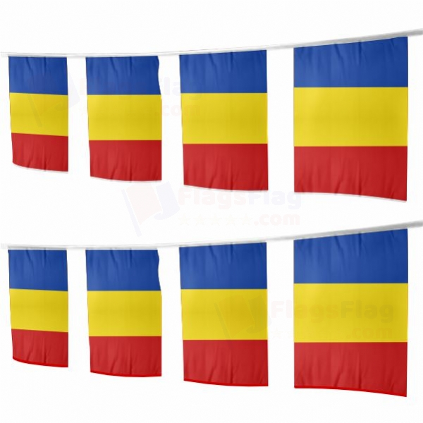 Romania Square String Flags