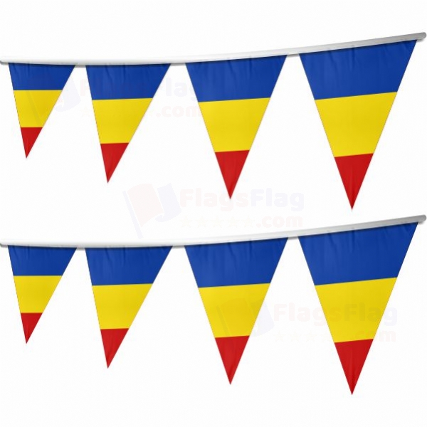 Romania Stringed Triangle Flag
