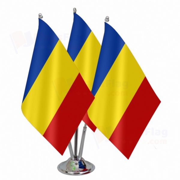 Romania Triple Table Flag