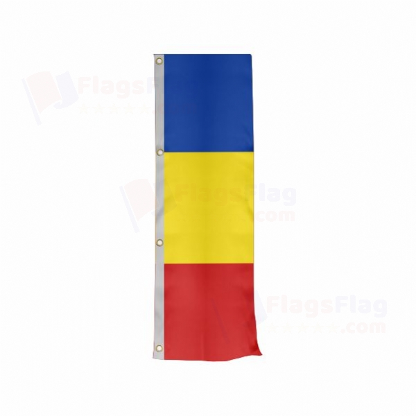Romania Vertically Raised Flags
