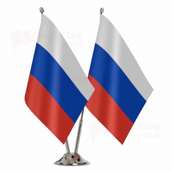 Russia 2 Table Flags