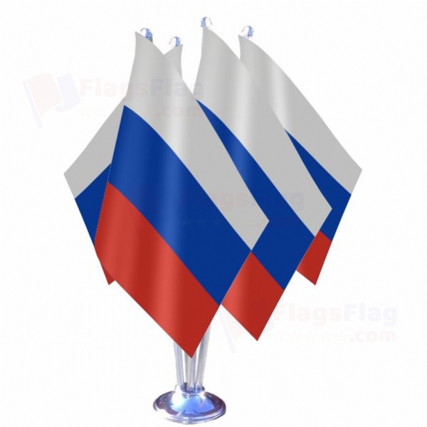 Russia Quadruple Table Flag