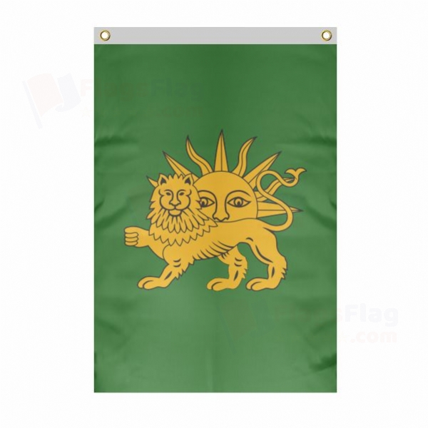 Safavid Iran Large Size Flag Hanging on Building
