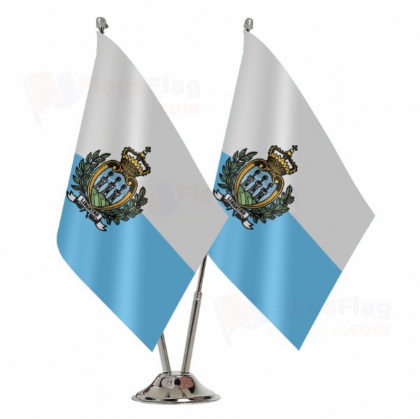 San Marino 2 Table Flags