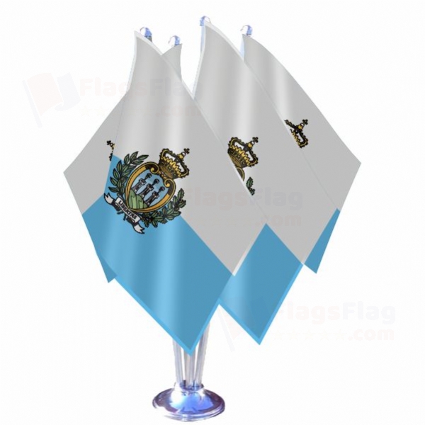San Marino Quadruple Table Flag