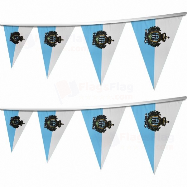 San Marino Stringed Triangle Flag