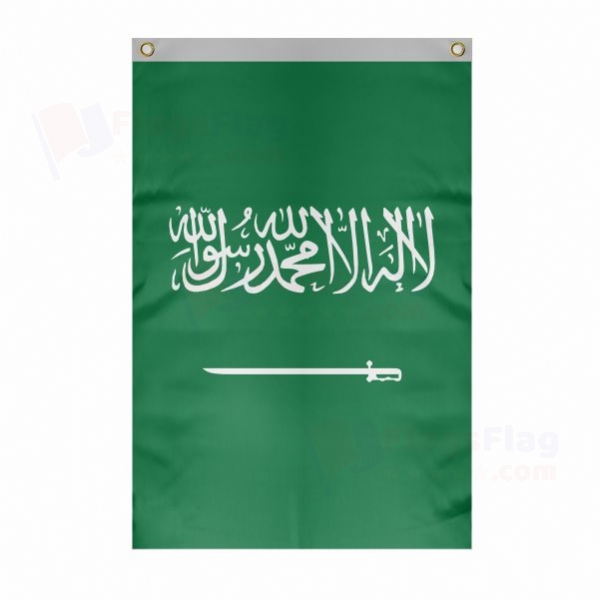 Saudi Arabia Large Size Flag Hanging on Building