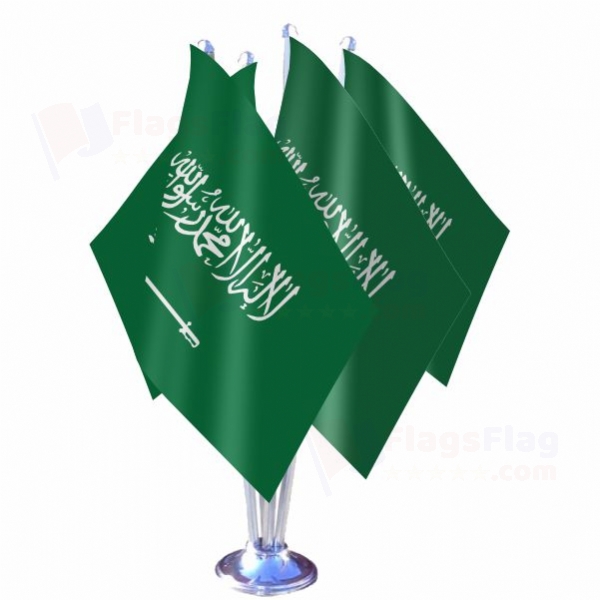 Saudi Arabia Quadruple Table Flag