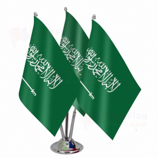 Saudi Arabia Triple Table Flag