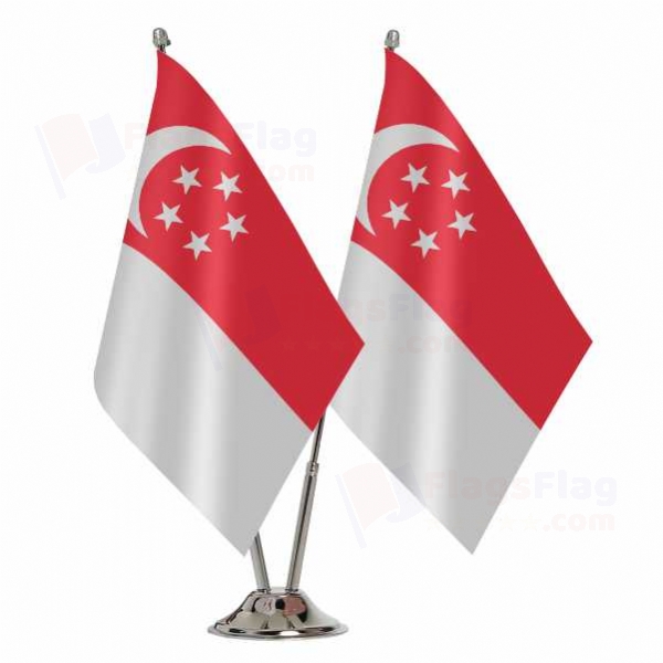 Singapore 2 Table Flags