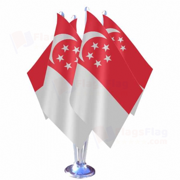 Singapore Quadruple Table Flag